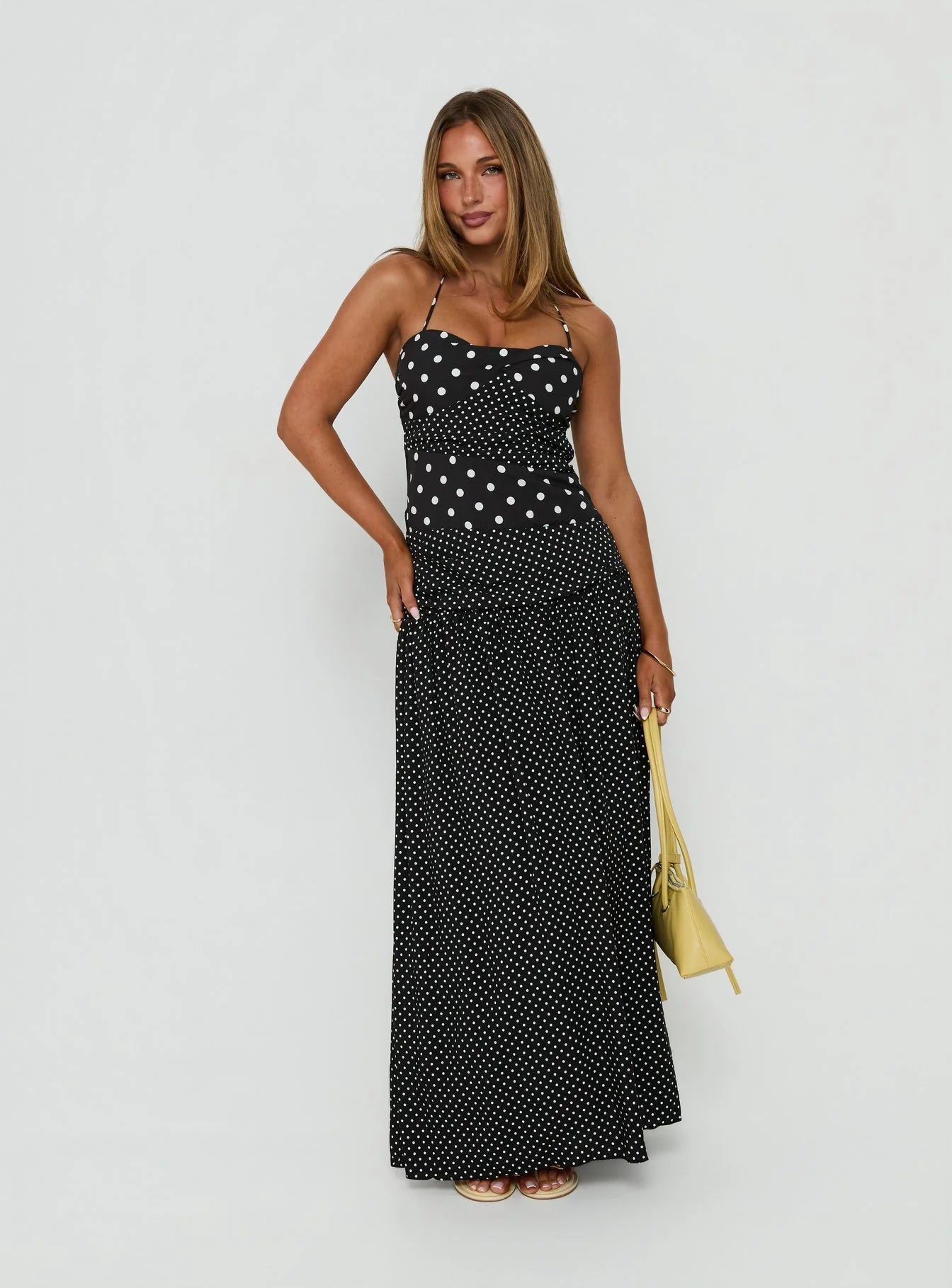 Maxi Dress Black / White Polka Dot